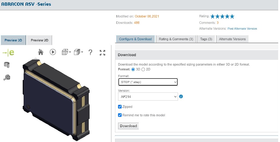 3D COMPONENT MODEL